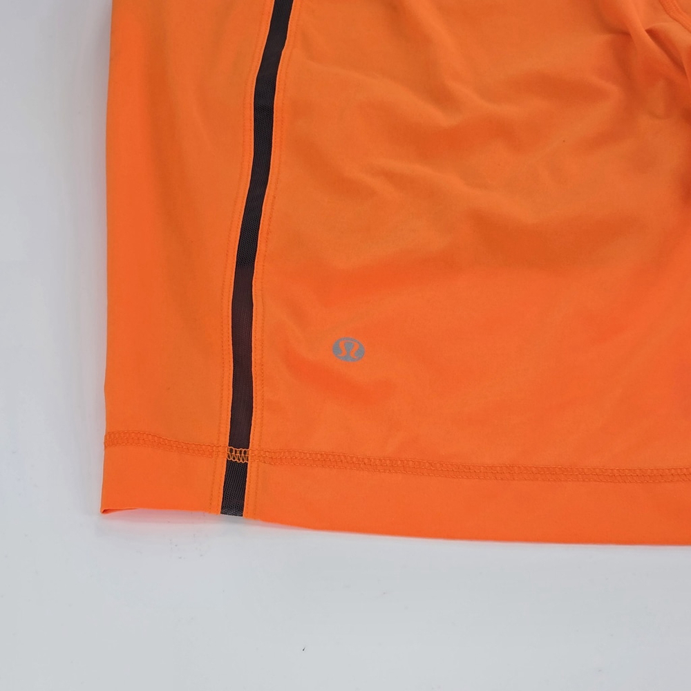 Lululemon Mens Lined Training Shorts Orange Reflective Athletic Gym Running... - Picture 5 of 11